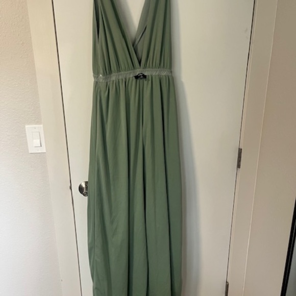 Lulu's Sage Brush Chiffon Maxi Dress - Picture 2 of 8